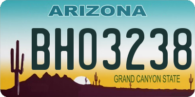 AZ license plate BHO3238
