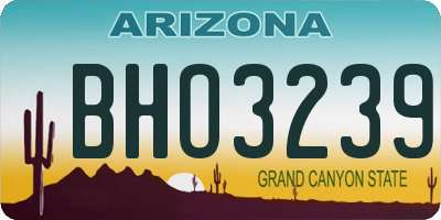 AZ license plate BHO3239