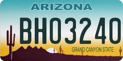 AZ license plate BHO3240