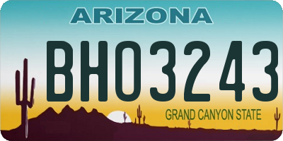 AZ license plate BHO3243