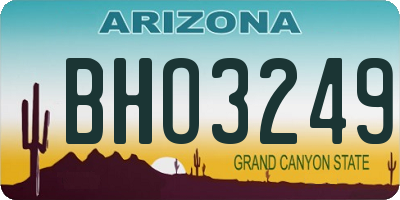 AZ license plate BHO3249