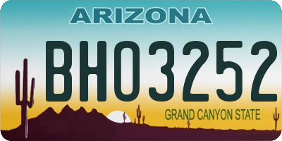 AZ license plate BHO3252