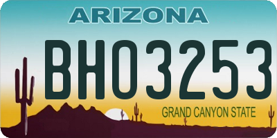 AZ license plate BHO3253