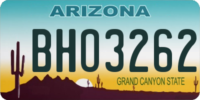 AZ license plate BHO3262