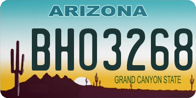 AZ license plate BHO3268