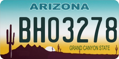 AZ license plate BHO3278