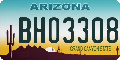 AZ license plate BHO3308