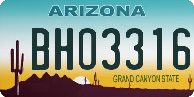 AZ license plate BHO3316