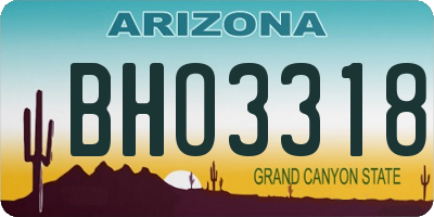 AZ license plate BHO3318