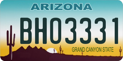 AZ license plate BHO3331
