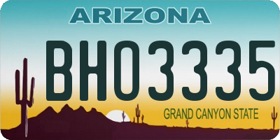 AZ license plate BHO3335