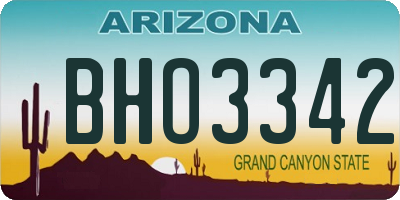 AZ license plate BHO3342