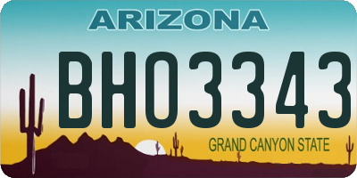 AZ license plate BHO3343