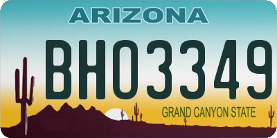 AZ license plate BHO3349