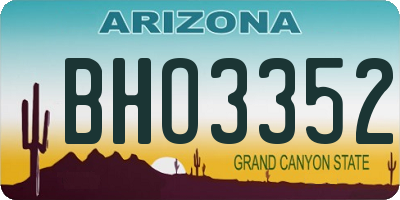 AZ license plate BHO3352