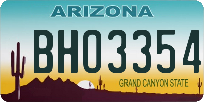 AZ license plate BHO3354