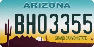 AZ license plate BHO3355