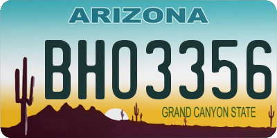 AZ license plate BHO3356
