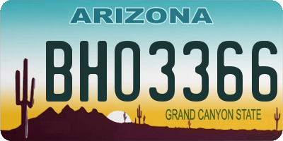 AZ license plate BHO3366