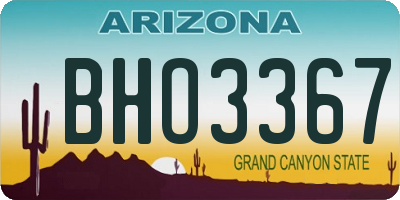 AZ license plate BHO3367