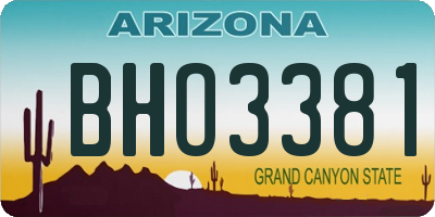 AZ license plate BHO3381