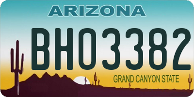 AZ license plate BHO3382