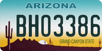AZ license plate BHO3386