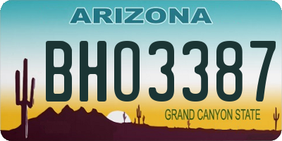 AZ license plate BHO3387
