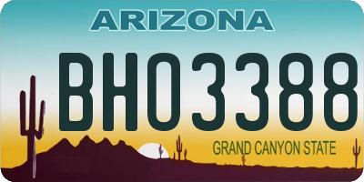 AZ license plate BHO3388