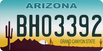 AZ license plate BHO3392