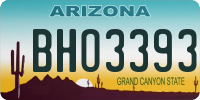 AZ license plate BHO3393