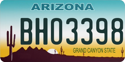 AZ license plate BHO3398