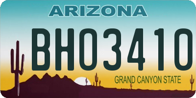 AZ license plate BHO3410