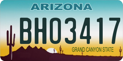 AZ license plate BHO3417