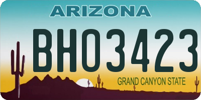 AZ license plate BHO3423