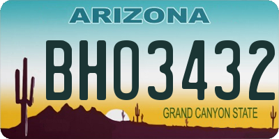 AZ license plate BHO3432