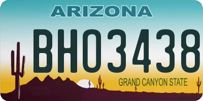 AZ license plate BHO3438