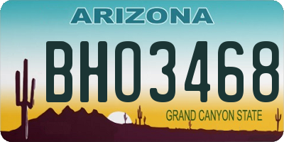AZ license plate BHO3468