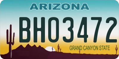AZ license plate BHO3472