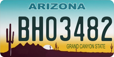 AZ license plate BHO3482