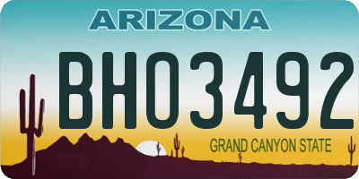 AZ license plate BHO3492
