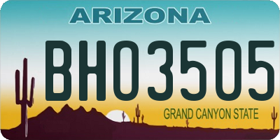 AZ license plate BHO3505