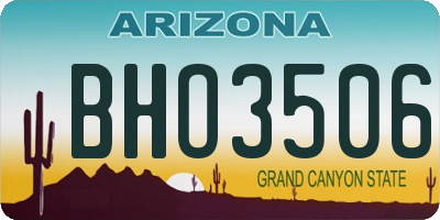 AZ license plate BHO3506