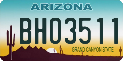 AZ license plate BHO3511
