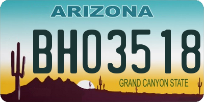 AZ license plate BHO3518