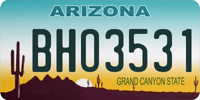 AZ license plate BHO3531