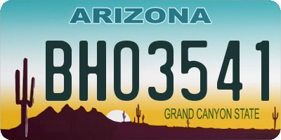 AZ license plate BHO3541