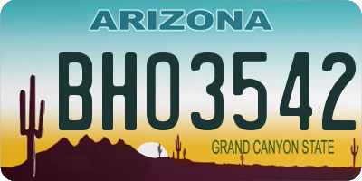 AZ license plate BHO3542