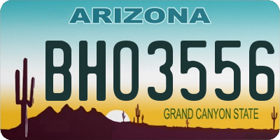 AZ license plate BHO3556