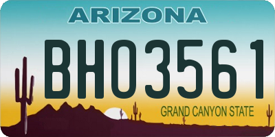 AZ license plate BHO3561